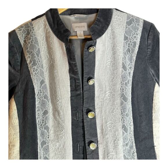 Chico's Women's Romantic Lace Victorian Duster Coat  Size 1 Large - Picture 6 of 9